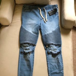 Zips and Rips Joggers - Medium Wash